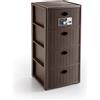 Stefanplast Cassettiera 4 cassetti in plastica Stefanplast Elegance 40x40x80 cm tortora