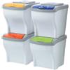 Pattumiera per raccolta differenziata Poker 80 l col assortiti 4 pz