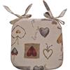 Coprisedia sagomato sfoderabile 40 cm x 40 cm cuori provenza