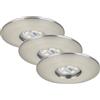 Briloner Kit 3 Faretti incasso nikel satinato Ø 4,5 cm 1,8 W 150 lm