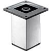 Piede per mobile Hettich 50x50x100 mm effetto acciaio inox