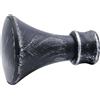 Terminale per bastone tenda in metallo Trumpet nero 2 pz