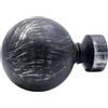 Terminale per bastone tenda Home nero e argento Ø 2 cm 2 pz