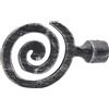 Terminale per bastone tenda Spiral nero e argento Ø 2 cm 2 pz