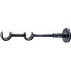 Supporto a parete doppio per bastone tenda nero Ø 2 cm L 20 cm
