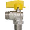 Rubinetto a sfera per gas 1/2" MM a squadra