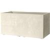 Deroma Fioriera da esterno Deroma Cubo Millennium in plastica bianco perla 79x39x39 cm