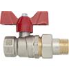 Valvola a sfera 1/2" MF con bocchettone e farfalla