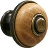 Pomolo in zama-legno Ø 30 mm bronzo satinato-rovere