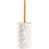 Portascopino bagno Nautilus H 35 cm bianco con decorazioni oro
