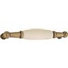 Maniglia in zama-ceramica interasse 96 mm argento antico-bianco