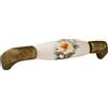 Maniglia in zama-ceramica interasse 96 mm bronzo-bianco