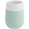 Portaspazzolini Malta in ceramica menta e bianco