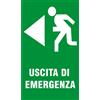 Targa EcoFix "Uscita di emergenza" sinistra vinile adesivo 20 x 30 cm