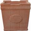 Vaso terracotta quadrato "Welcome" 19x19x18 cm