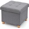 Pouf contenitore Domopak Living Ottoman grigio 38x38x34 cm