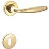 - Maniglia modello quattro con rosette e bocchette patent ottone lucido