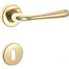 Maniglia modello sei con rosette e bocchette patent ottone lucido