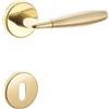 Maniglia bicolor modello undici con rosette e bocchette patent ottone