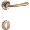Maniglia modello sei con rosette e bocchette patent bronzo graffiato