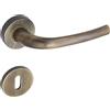 Maniglia modello tre con rosette e bocchette patent bronzo graffiato