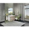 Pensile bagno Cube set rovere fumo con lavabo e specchio