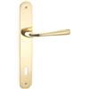 Maniglia modello sei con placca patent ottone lucido 90mm