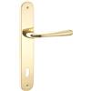 Maniglia modello sei con placca patent ottone lucido 70 mm