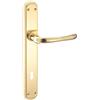 Maniglia modello sette con placca patent ottone lucido 90 mm