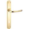 Maniglia modello sette con placca patent ottone lucido 70 mm