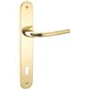 Maniglia modello tre con placca patent ottone lucido 90 mm