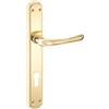Maniglia modello sette con placca Yale ottone lucido