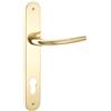 Maniglia modello tre con placca Yale ottone lucido