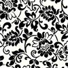 Plastica adesiva in rotolo fantasia fiorato bianco/nero 45 cm x 2 m