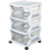 Cassettiera 3 cassetti Bama 36x40x62 cm bianco