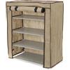 Scarpiera 4 livelli in tnt 59x29x72 cm marrone