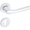 Maniglia Bica alluminio con rosette e bocchette Yale argento