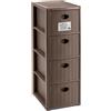 Cassettiera 4 cassetti Elegance Slim Stefanplast 30x40xH80 cm tortora