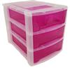 Cassettiera 3 cassetti Midi Clear 27x36x30 cm fucsia
