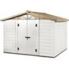 Casetta da giardino Garofalo in PVC Tuscany 280 sp. 20 mm bianco crema 8,06 m²