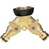 G.F. Presa rubinetto G.F. doppia uscita filetto 3/4" - (OTTONE/GOMMA)