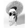 Tela stampata immagine ballerina in bianco e nero 60x80 cm
