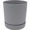 Vaso per piante Santina in palstica con sottovaso ø 15 cm platino
