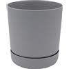 Vaso per piante Santina in palstica con sottovaso ø 17 cm platino
