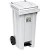 Stefanplast Bidone spazzatura carrellato con pedale Stefanplast 120 l bianco
