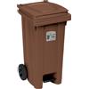 Stefanplast Bidone spazzatura carrellato con pedale Stefanplast 120 l marrone