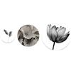 - Set 3 pannelli tondi fiori in bianco e nero diametro 40-30-20 cm