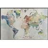 Stampa incorniciata mappa multicolore acquerello 40x60 cm
