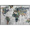 Stampa incorniciata mappa multicolore 40x60 cm