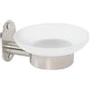METAFORM Portasapone bagno Blizz in acciaio inox spazzolato e vetro
